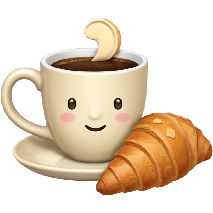 coffee and croissant emoji