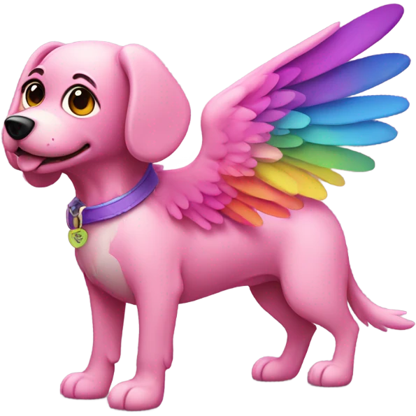 Pink dog with wings emoji