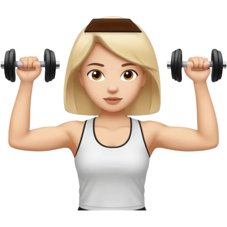 girl working out arms with a shirt on  emoji