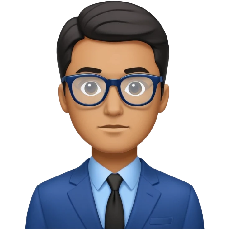 male spy in a blue with black glasses  emoji