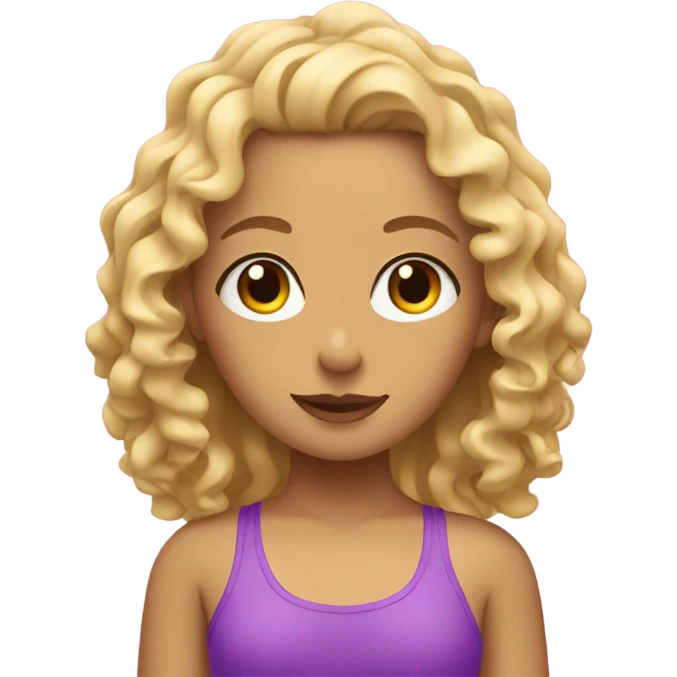 girl with curly blonde hair and a tan swimming in a pool   emoji