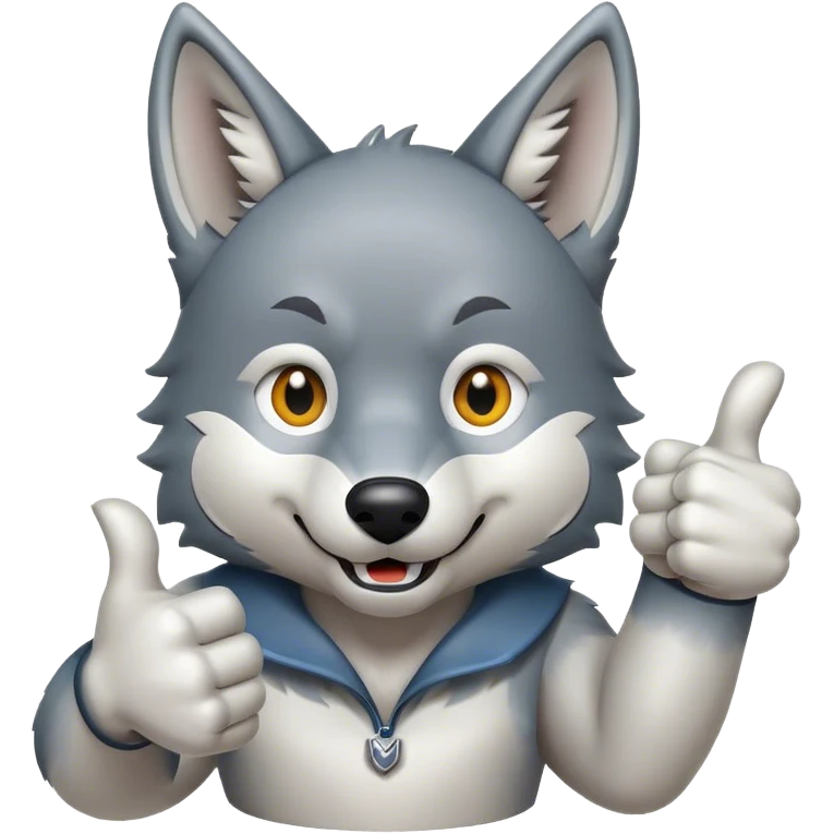 Wolf giving thumbs up emoji