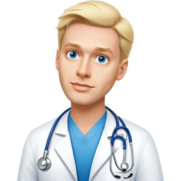 male doctor in a white doctor fit emoji