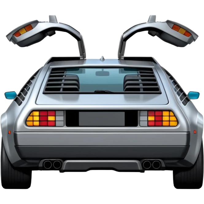 Silver DMC 12 Delorean backshot emoji