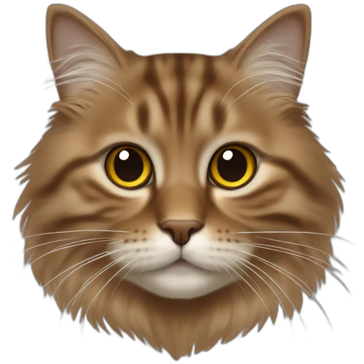 Brown fall Siberian cat face emoji