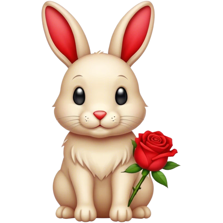 Ein Hase mit einer Rose emoji