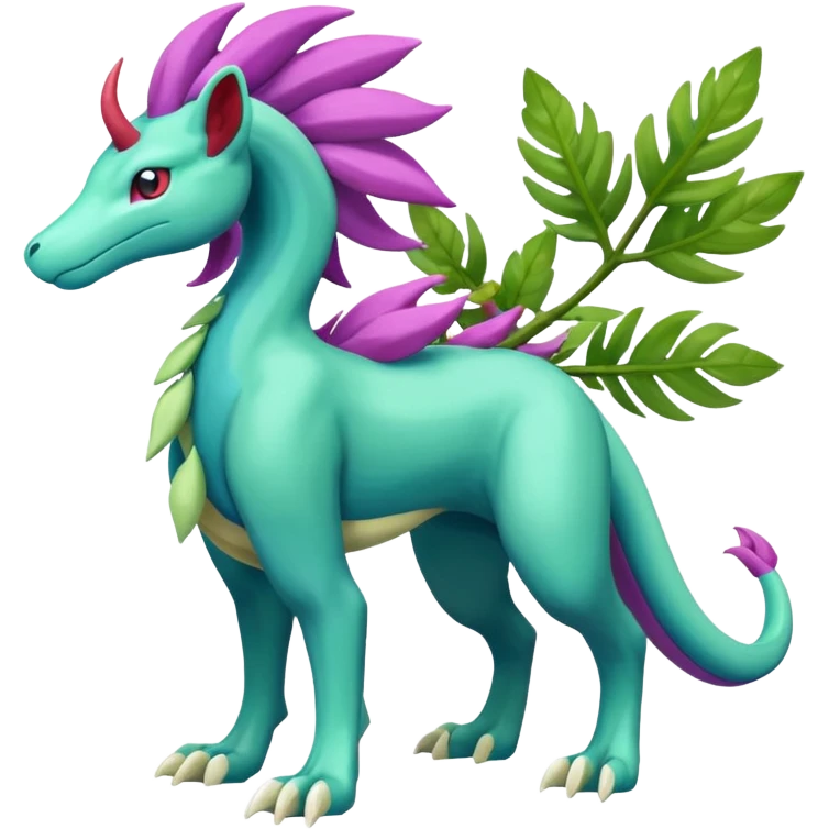 Suicune-Tropius-Bayleaf-Meganium-fusion (full body) emoji