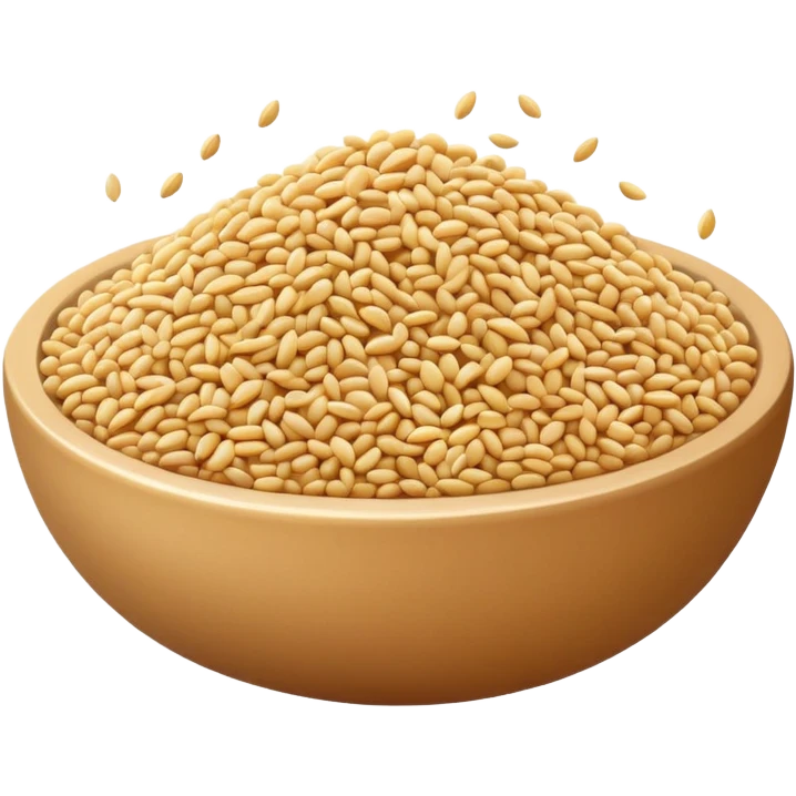 sesame seeds sprinkled on top of food emoji