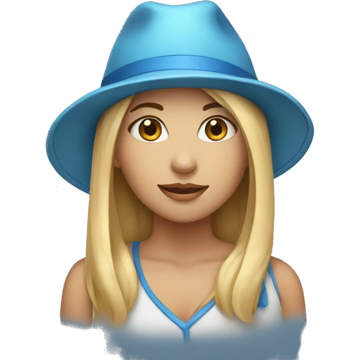 Girl with blue hat emoji