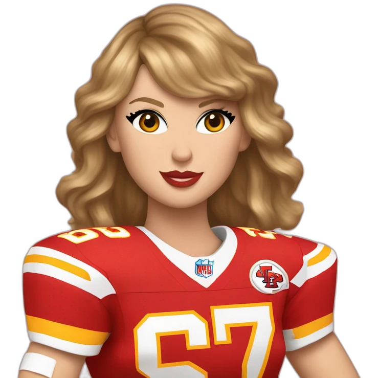 taylor swift wearing travis kelce jersey emoji