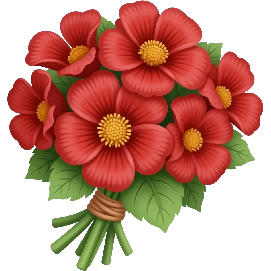 red flower buket emoji