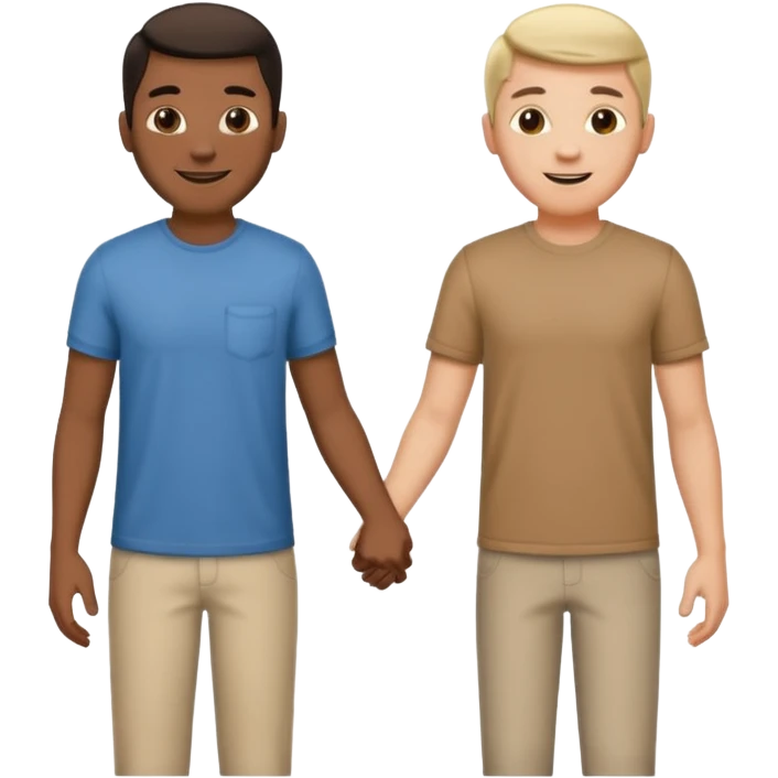 two men of different races holding hands emoji
