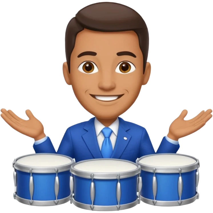 Blue presidential candidate with blue drums in front of him emoji