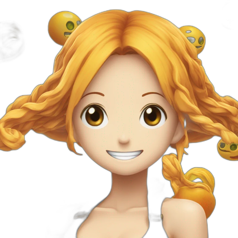 Nami qui embrasse Luffy sur la bouche emoji