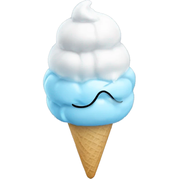 Aesthetic realistic light blue icecream  emoji