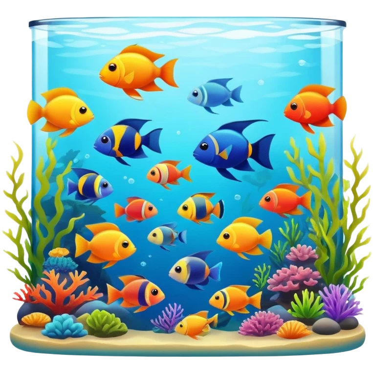 colorful aquarium with tropical fish emoji