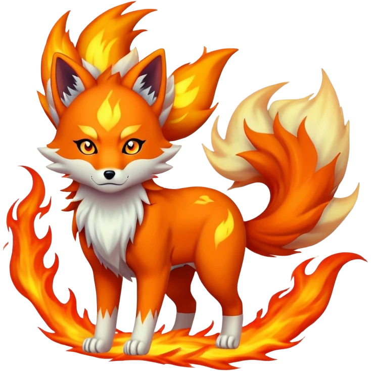 Naruto nine tailed fox, flames, aura, Kurama, kitsune emoji