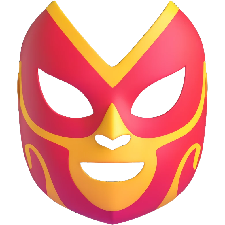 black and yellow luchador mask emoji