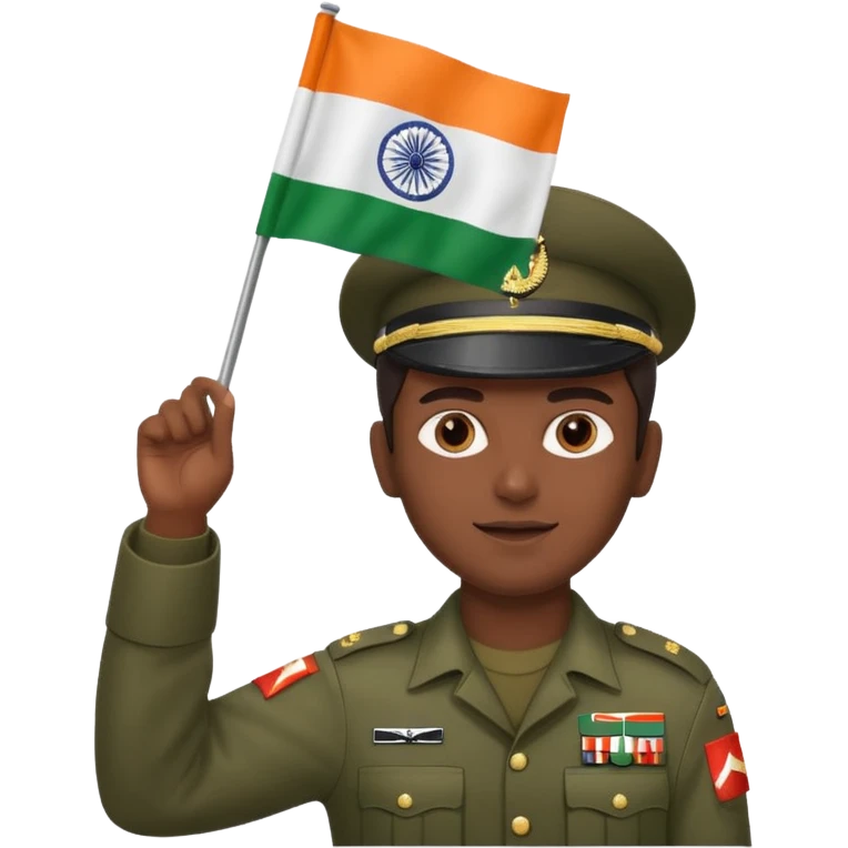 Indian army with indian flag emoji