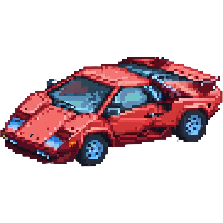 красная Lamborghini Countach, no background emoji