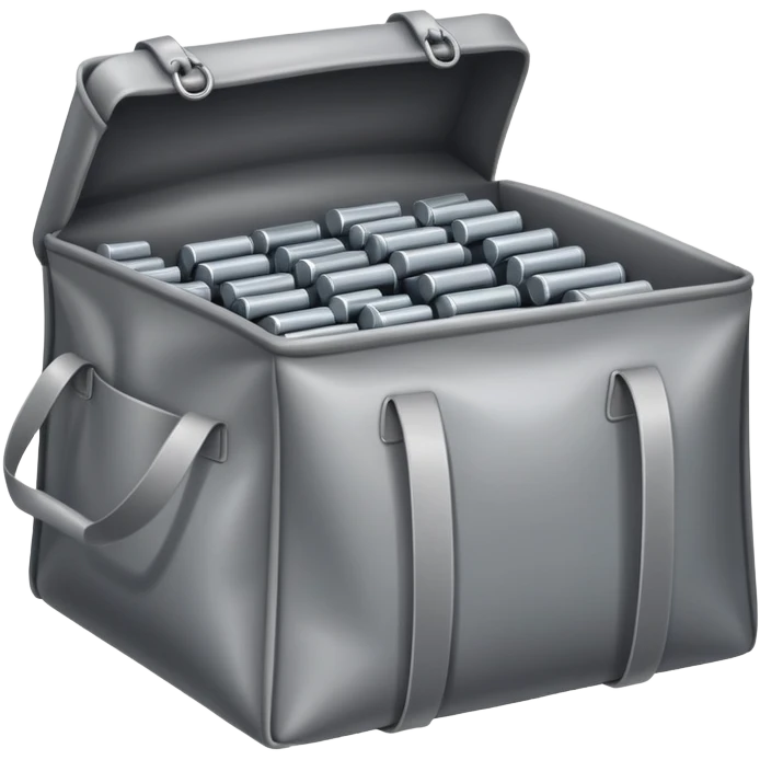 Opened bag full of iron bar emoji