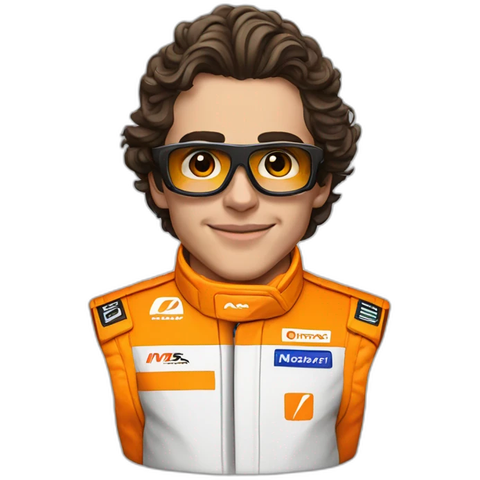 Lando Norris with Orange of Mclaren emoji