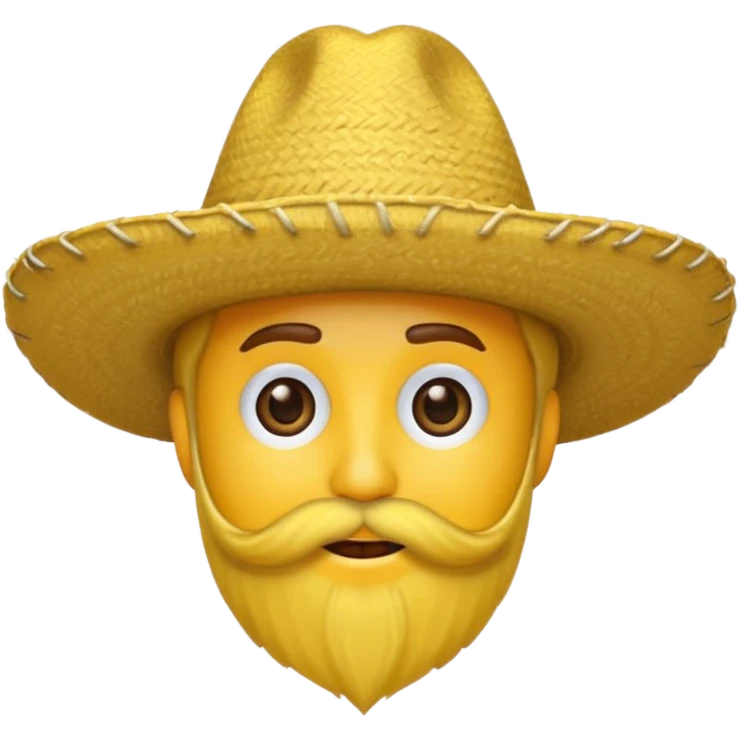 Un emojis amarillo con sombrero y barba emoji