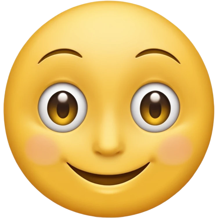 Emoji, yellow round smiling face, curved eyes narrow and snide emoji