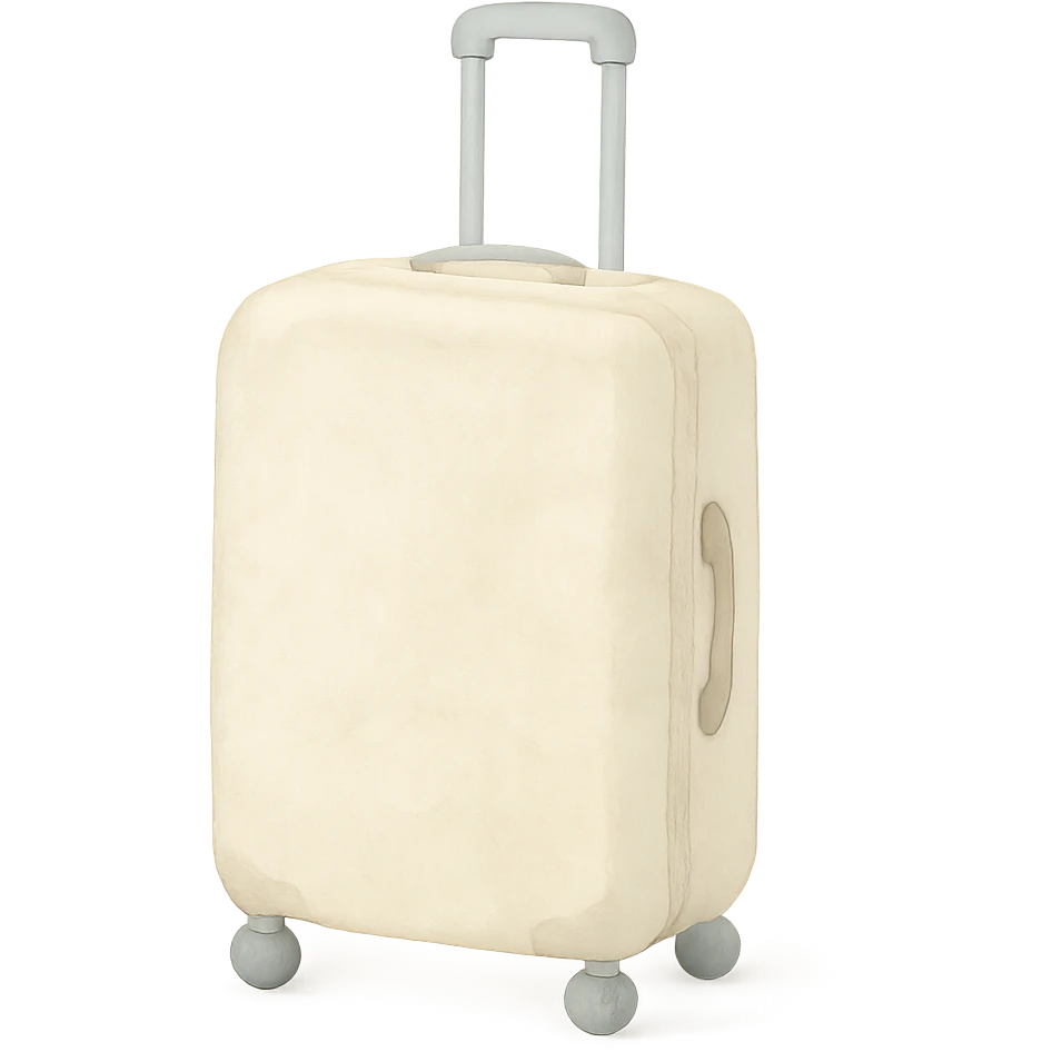 aesthetic ivory minimal suircase with wheels emoji