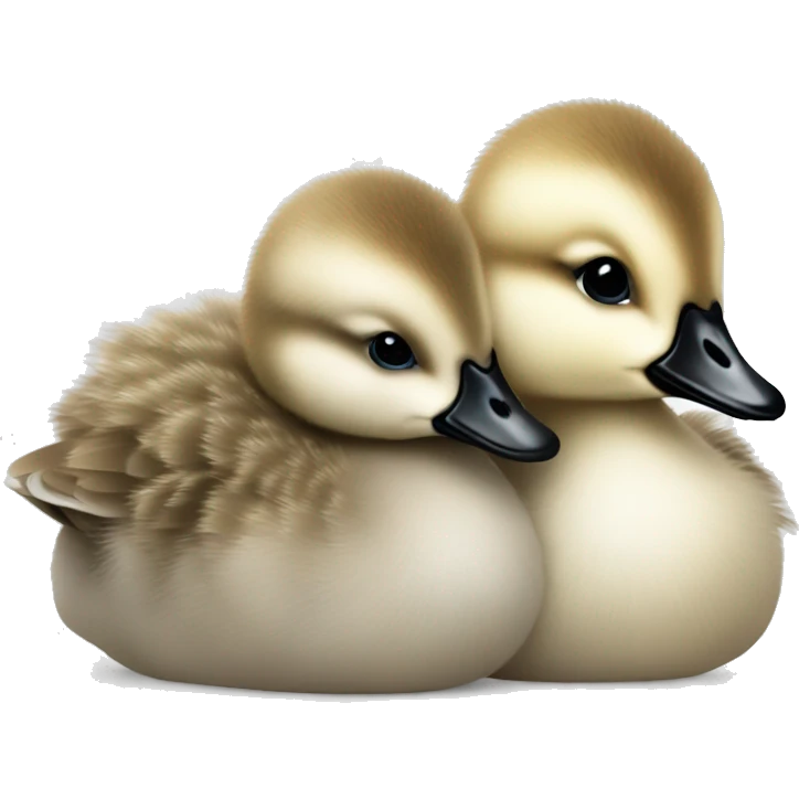 baby goose cuddling another baby goose  emoji