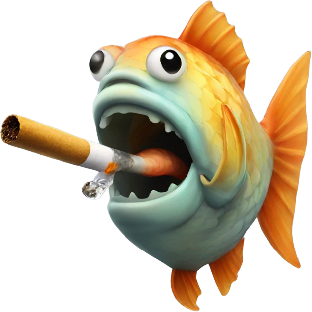 Fish smoking emoji