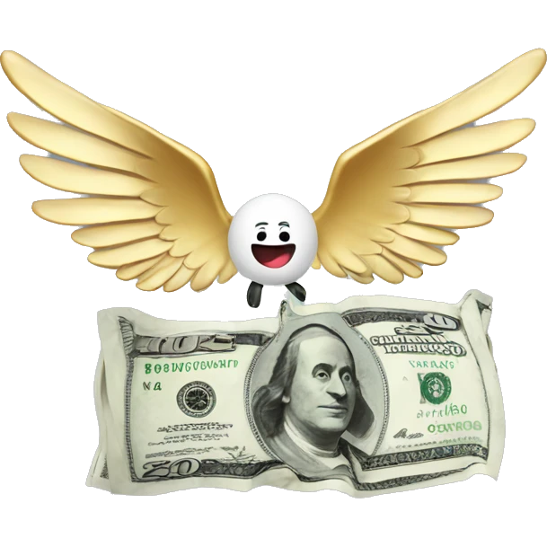 Dollar bills with wings emoji