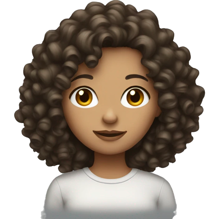 Curly brunette girl emoji