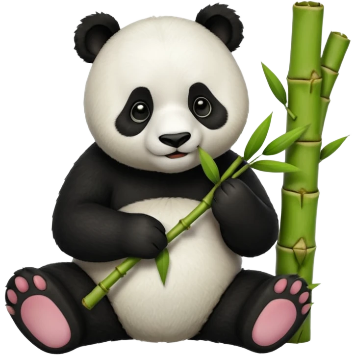 Panda eating bamboo emoji