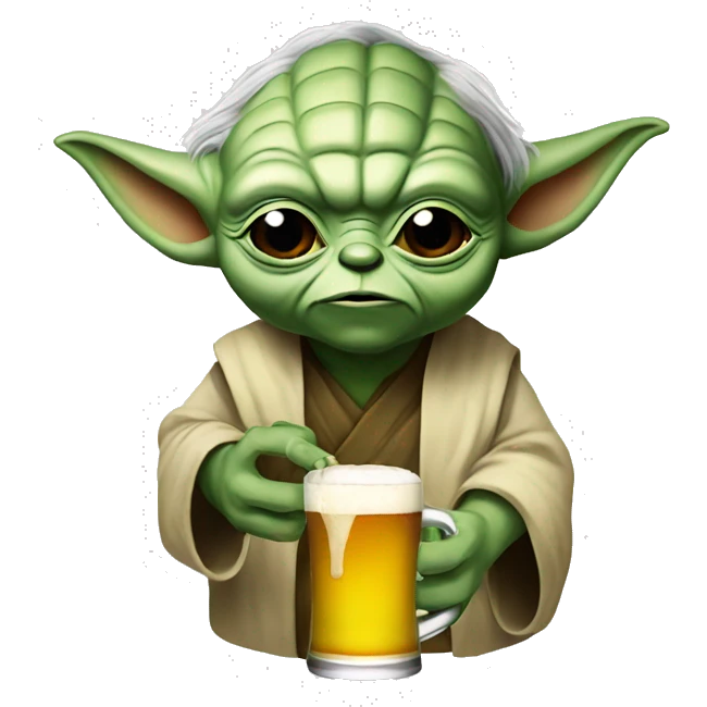 Yoda drink beer emoji