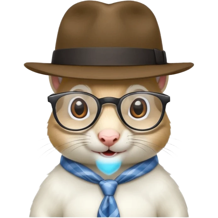 white squirrel with glasses and fedora emoji