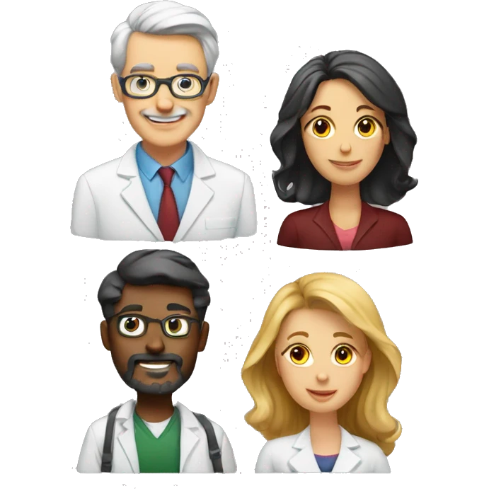 3 chemistry teachers 2 ladies and 1 guy emoji