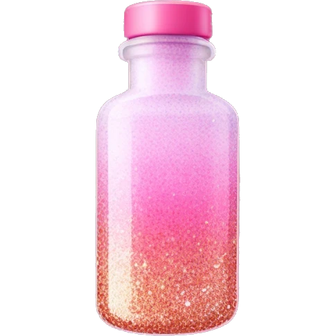 Pink ombre medication bottle with glitter large emoji