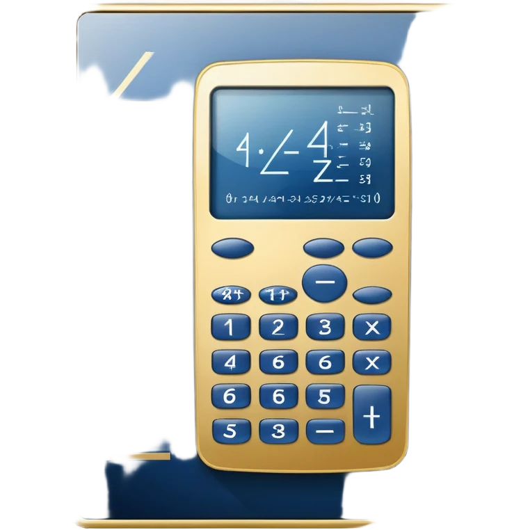 An icon featuring mathematical formulas, a calculator, geometric shapes, and the golden ratio with calculations, symbolizing mathematics. The design includes a ruler, and a graph, representing the study of numbers, equations, and spatial relationships. Transparent background emoji