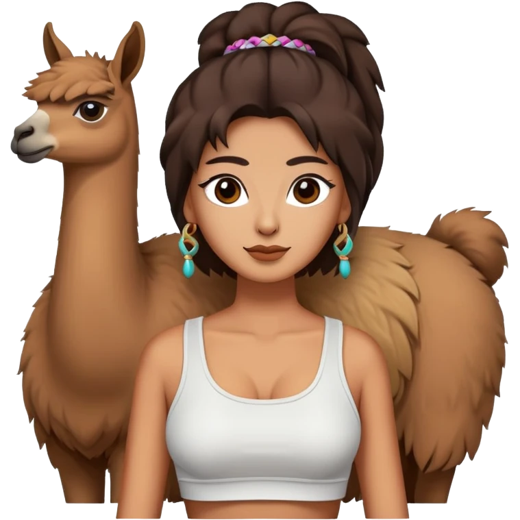 Lama wearing crop top emoji
