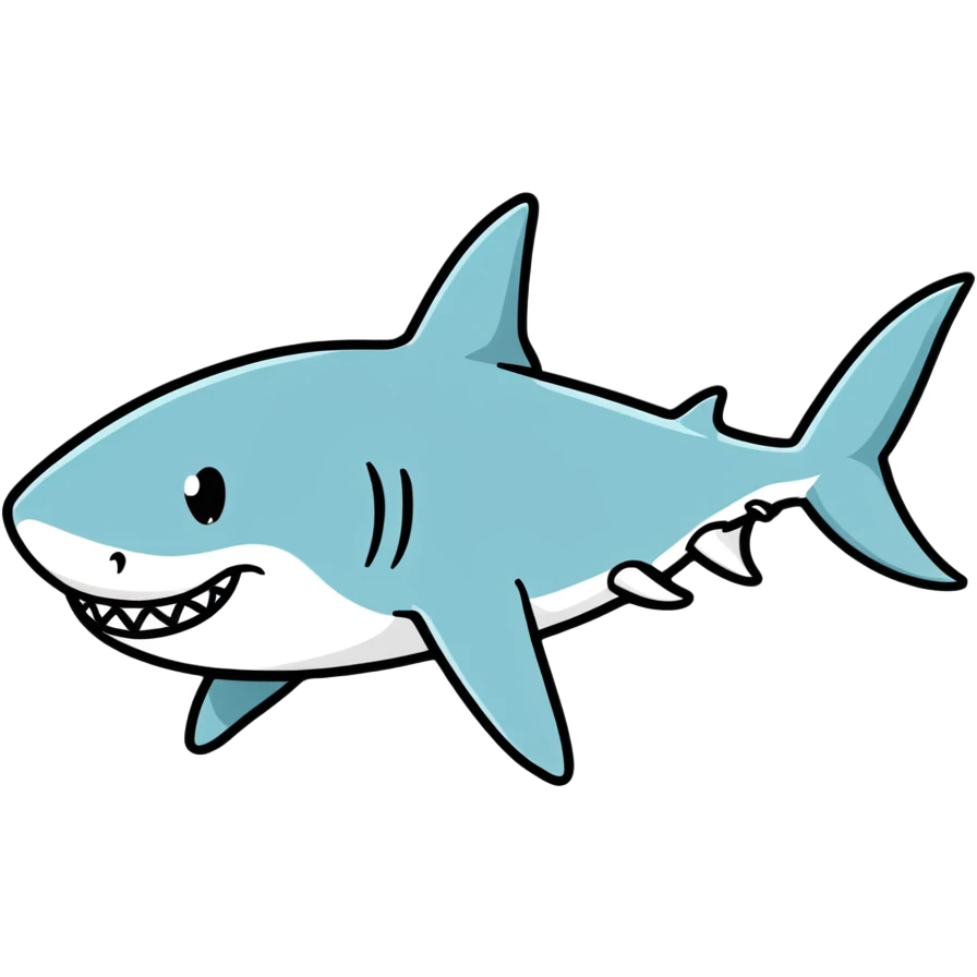 Shark being silent emoji