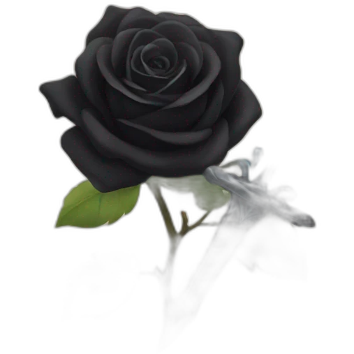 Magic black rose and sword emoji
