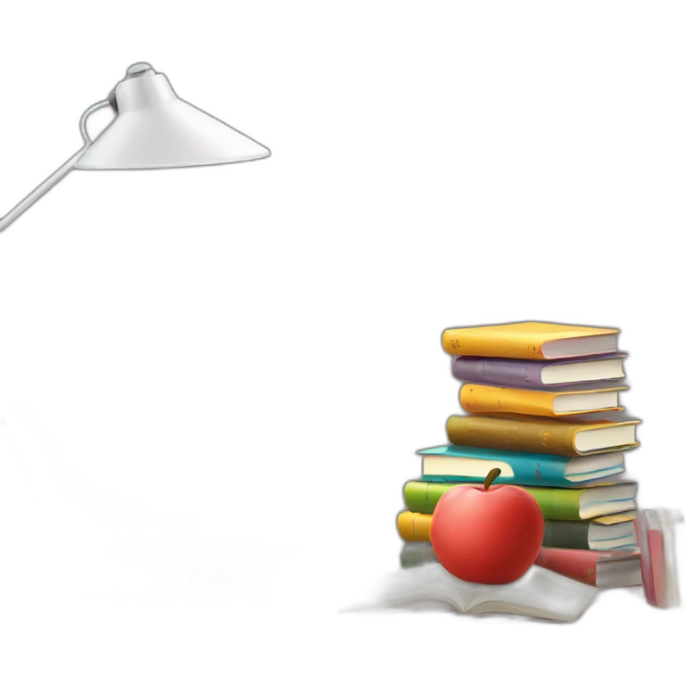 There is a stack of books and a laptop on the table emoji
