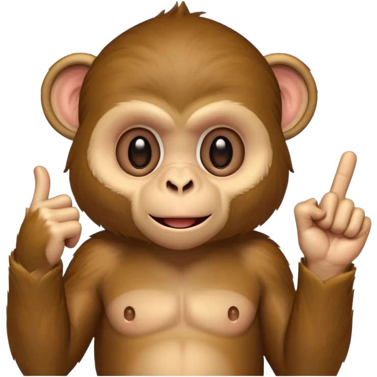 Monkey sticking up its middle finger emoji