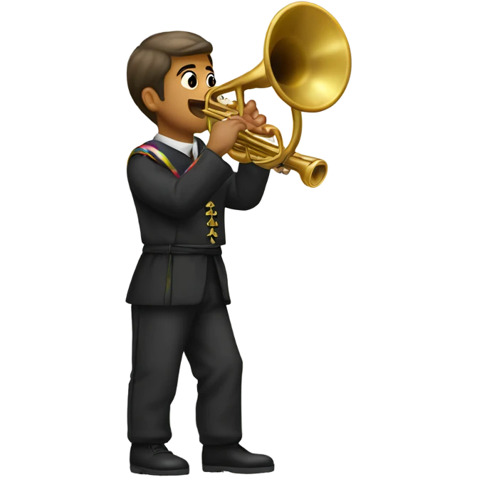 Moroni playing rainbow trumpet emoji