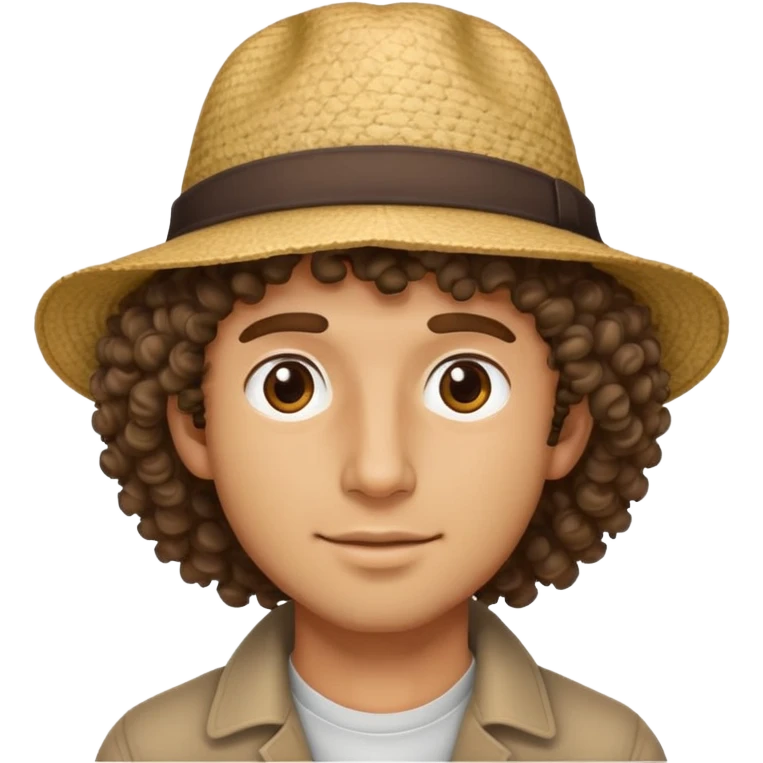 curly hair guy wearing hat  emoji