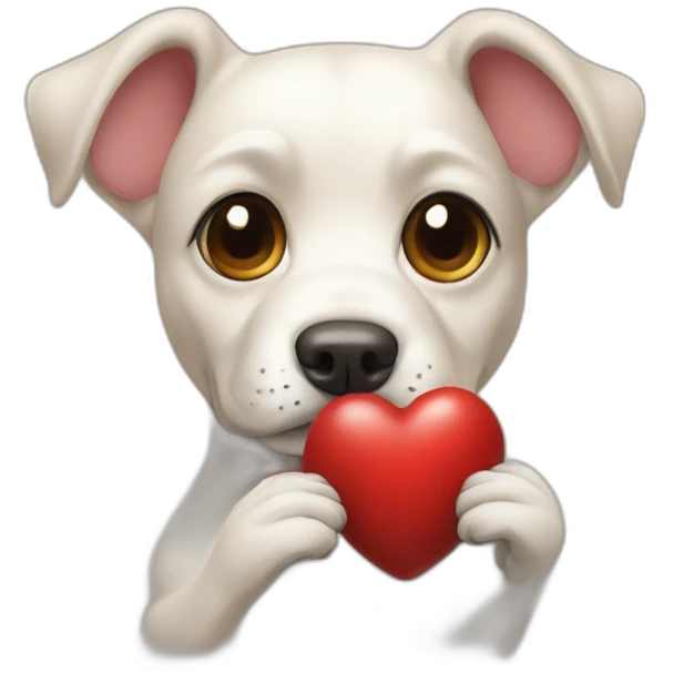dog-holding-anatomical-heart emoji