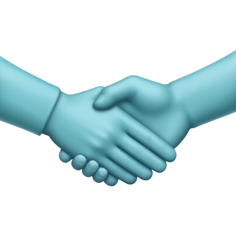 make it the exact hex color of A8F2F9, the handshake emoji. make it both look like an actual hand with 5 fingers emoji