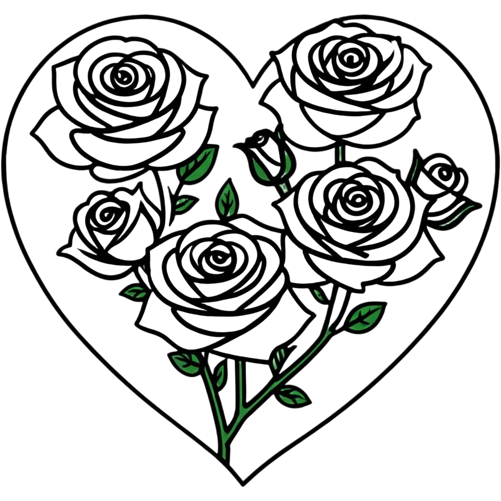 romantic heart-shaped arrangement of roses emoji
