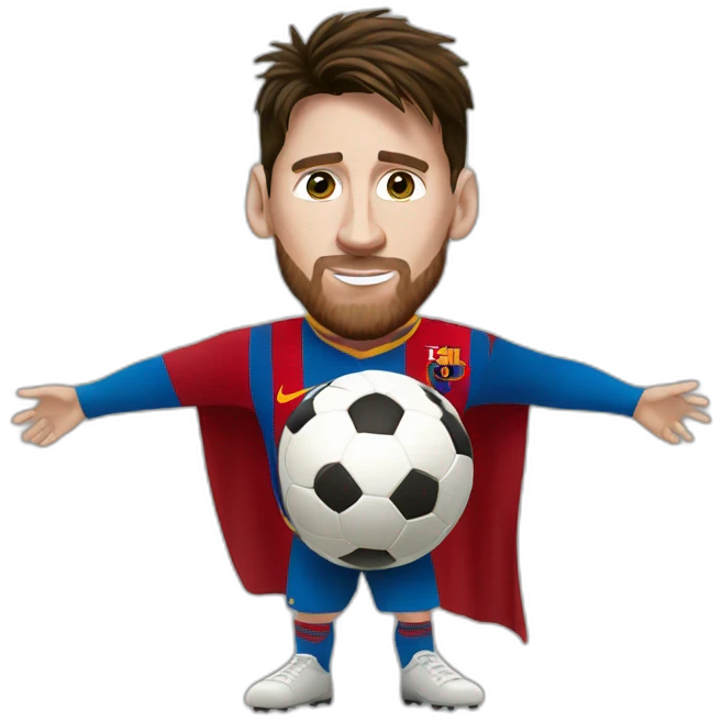 MESSI with a stolen mask and golden ball emoji